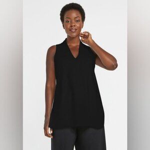 Sympli Sleeveless Deep V Tunic 2117 Side Slits In Black Size 12